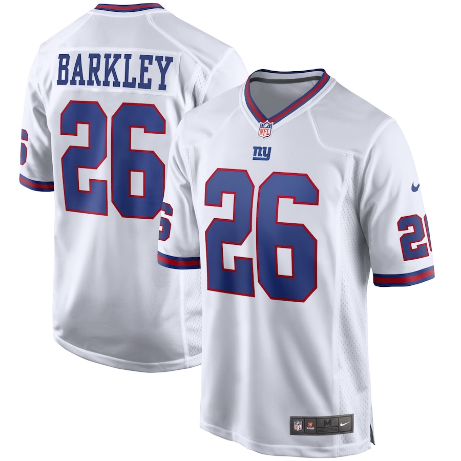 Men’s New York Giants Saquon Barkley Nike White Alternate Game Jersey