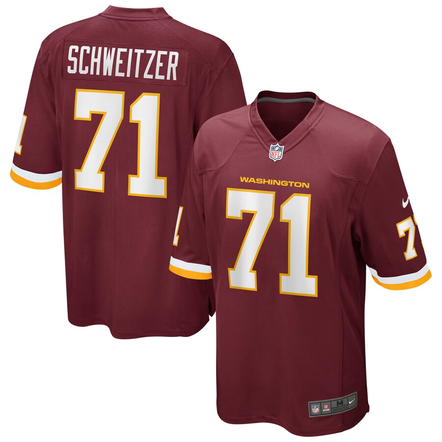 Men’s Nike Wes Schweitzer Washington Football Team Burgundy Game Player Jersey