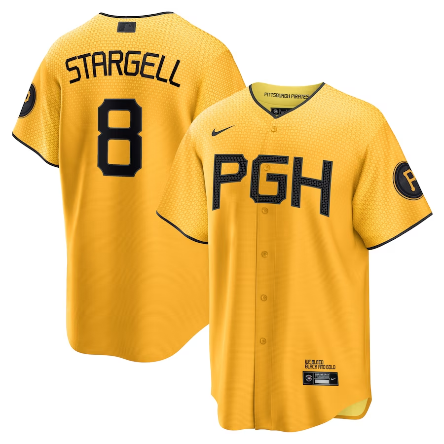 Men's Pittsburgh Pirates Willie Stargell Gold 2023 City Connect Replica Player Jersey