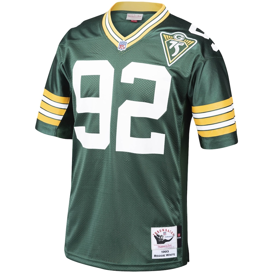 Men’s Green Bay Packers Reggie White Mitchell & Ness Green 1993 Authentic Throwback Retired Player Jersey