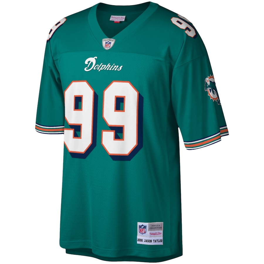 Men’s Miami Dolphins Jason Taylor Mitchell & Ness Aqua 2006 Legacy Replica Jersey