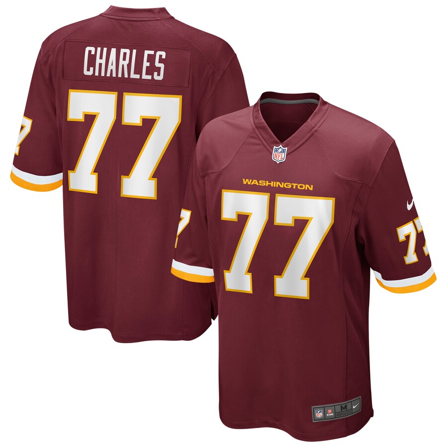 Men’s Nike Saahdiq Charles Washington Football Team Burgundy Game Player Jersey