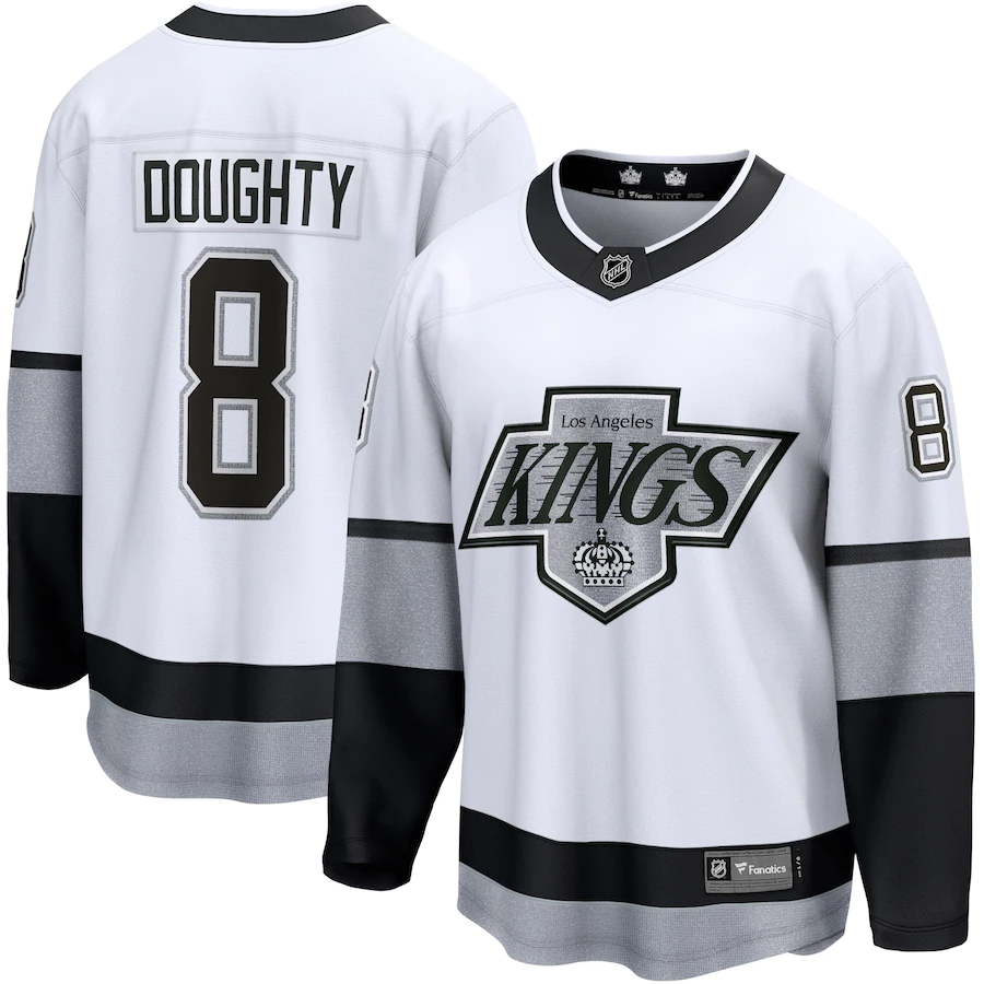 Men's Los Angeles Kings 8 Drew Doughty White Alternate Premier Breakaway Player Jersey