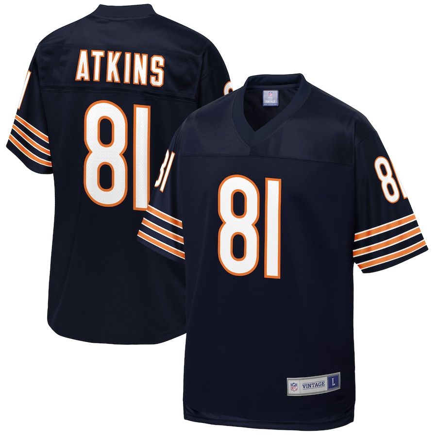 Men’s Chicago Bears Doug Atkins NFL Pro Line Navy Replica Retired Player Jersey