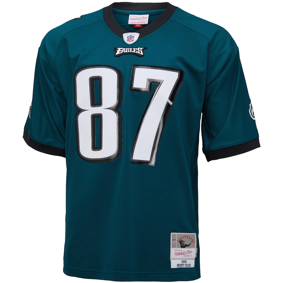 Men’s Philadelphia Eagles Brent Celek Mitchell & Ness Midnight Green 2009 Legacy Replica Jersey