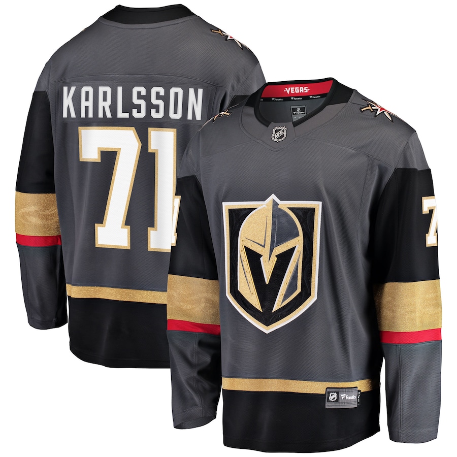 Men's Vegas Golden Knights 71 William Karlsson Gray Home Premier Breakaway Player Jersey