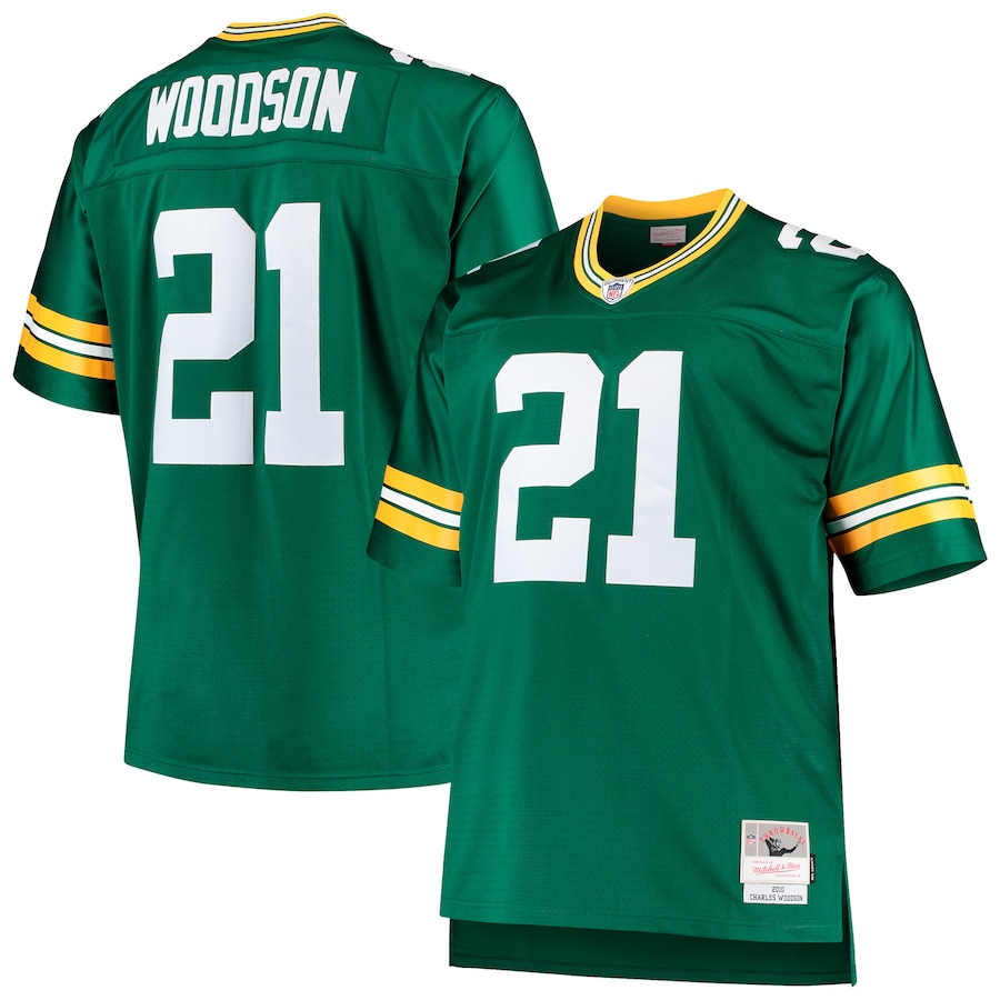 Men’s Green Bay Packers Charles Woodson Mitchell & Ness Green Big & Tall 2010 Retired Player Replica Jersey