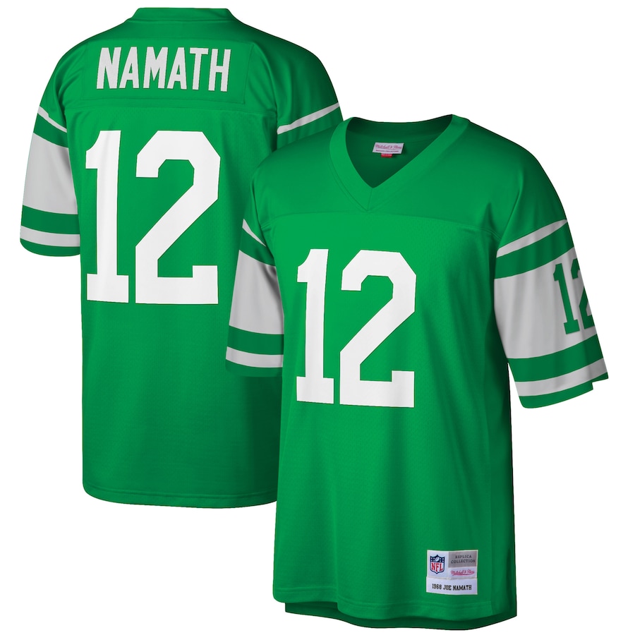 Men’s New York Jets Joe Namath Mitchell & Ness Green Big & Tall 1968 Retired Player Replica Jersey