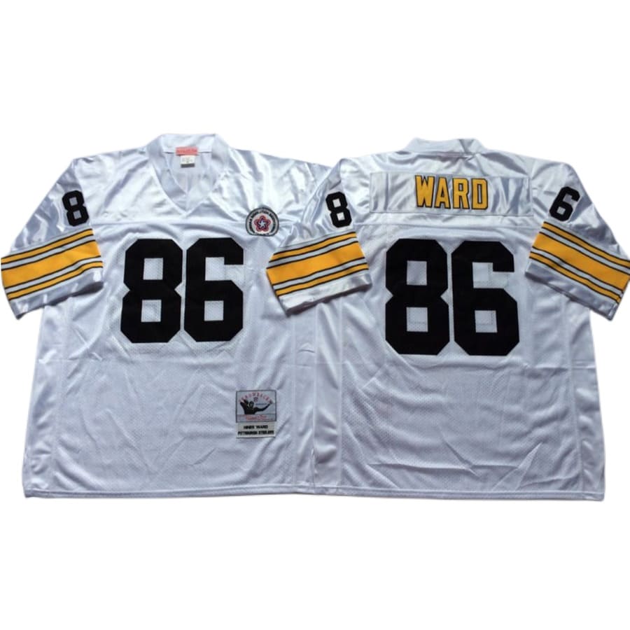 Men's Pittsburgh Steelers Hines Ward Mitchell & Ness White 1975 Jersey