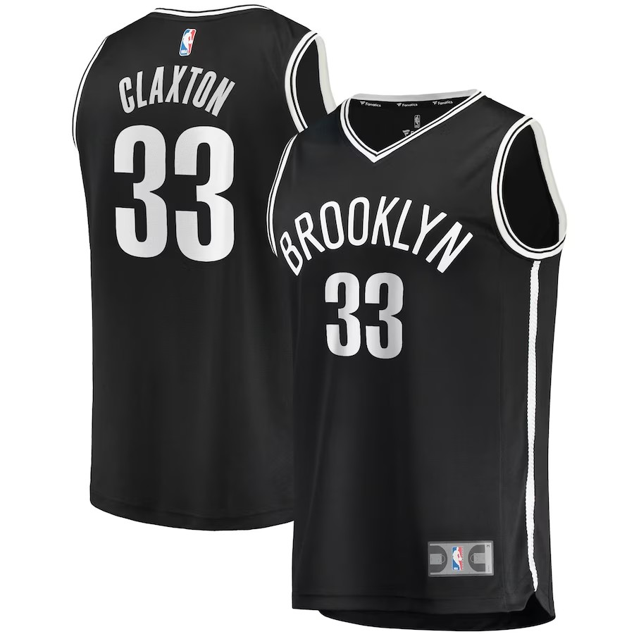 Men's Brooklyn Nets Nicolas Claxton Fanatics Branded Black 2020/21 Fast Break Replica Jersey - Icon Edition