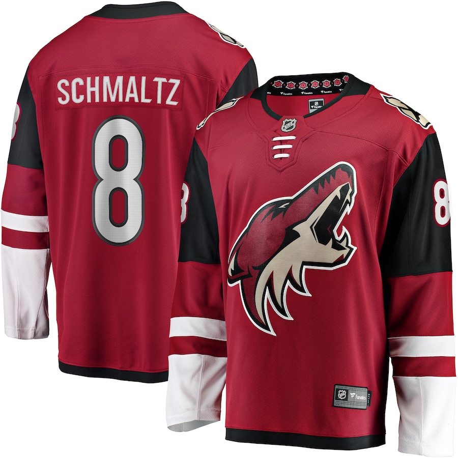 Men's Arizona Coyotes 8 Nick Schmaltz Fanatics Branded Garnet Team Color Breakaway Player Jersey