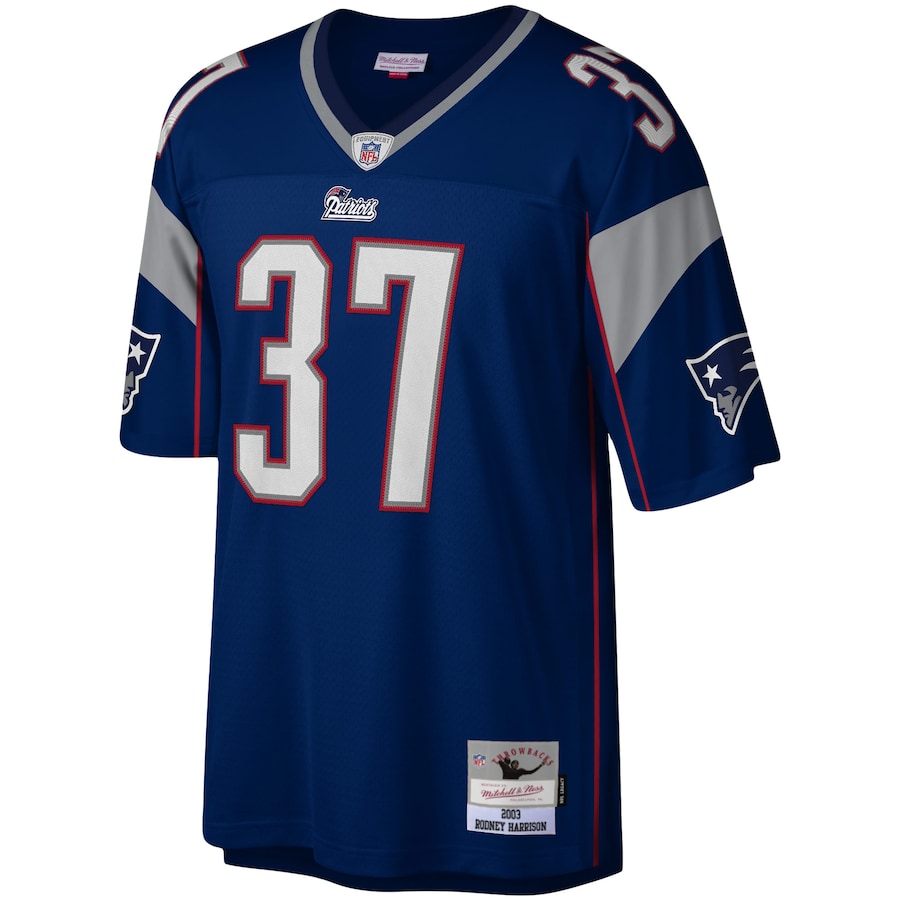 Men’s New England Patriots Rodney Harrison Mitchell & Ness Navy Legacy Replica Jersey