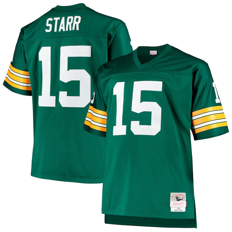 Men’s Green Bay Packers Bart Starr Mitchell & Ness Green Big & Tall 1968 Retired Player Replica Jersey