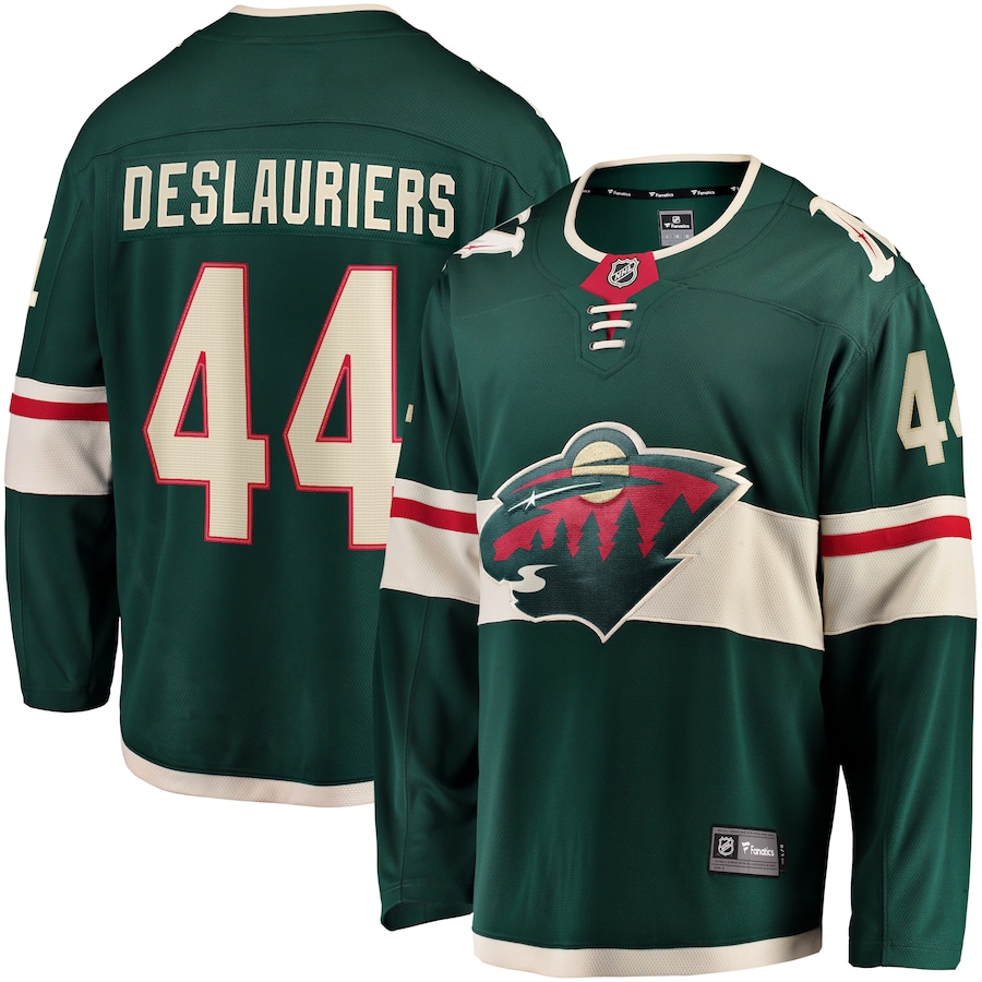 Men's Minnesota Wild Nicolas Deslauriers Fanatics Branded Green Home Breakaway Player Jersey