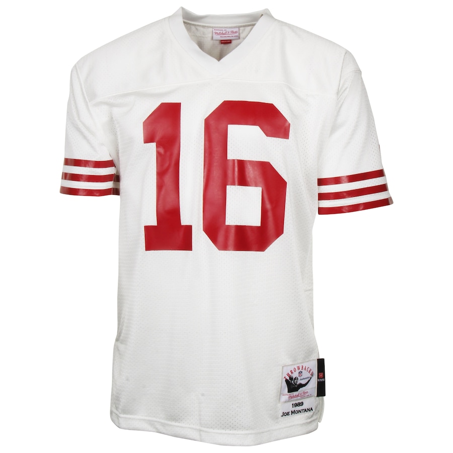 Mens San Francisco 49ers Joe Montana Mitchell & Ness White Authentic Throwback Jersey