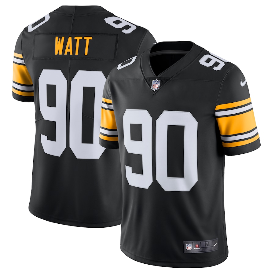 Men’s Pittsburgh Steelers T.J. Watt Nike Black Alternate Vapor Untouchable Limited Jersey