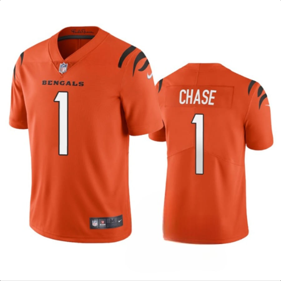 Men's Cincinnati Bengals Ja’Marr Chase Orange Alternate Vapor Limited Jersey
