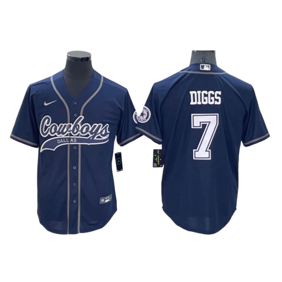 Men's Dallas Cowboys Trevon Diggs Navy Cool Base Stitched Baseball Jersey