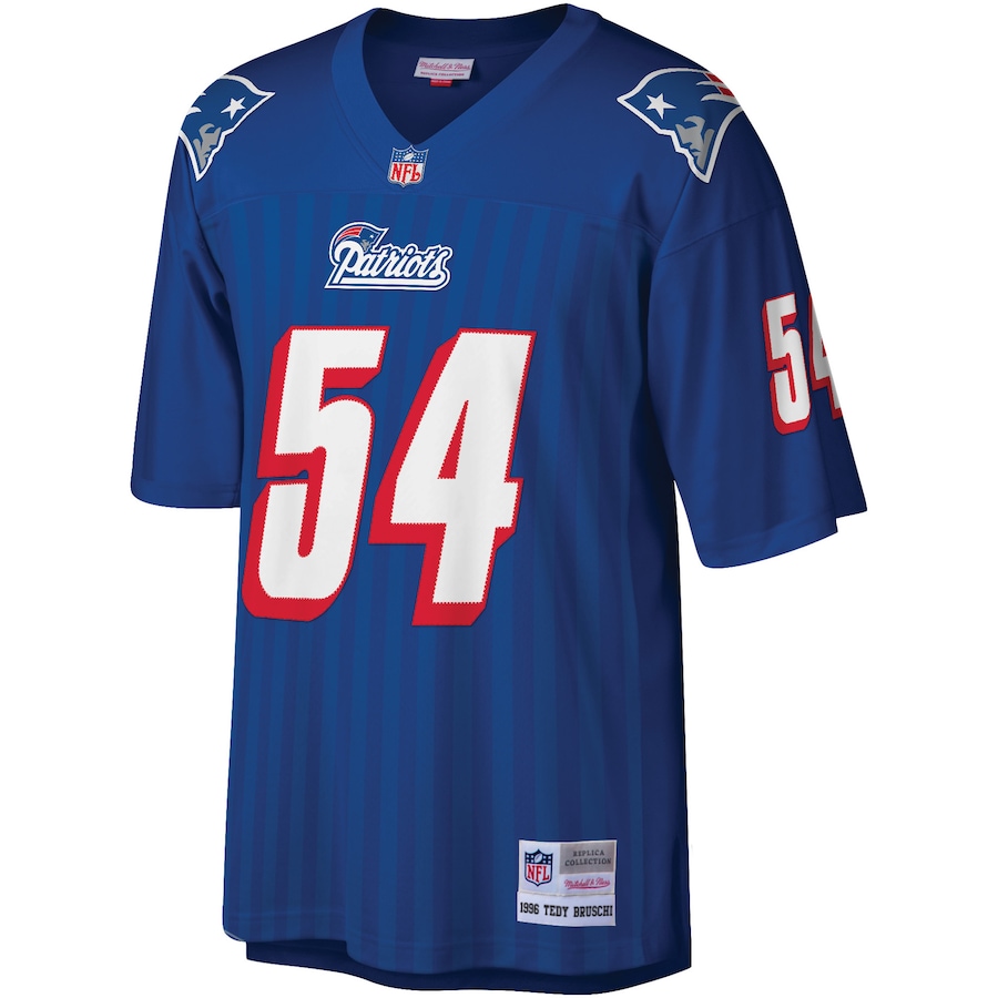Men’s New England Patriots Tedy Bruschi Mitchell & Ness Royal Legacy Replica Jersey