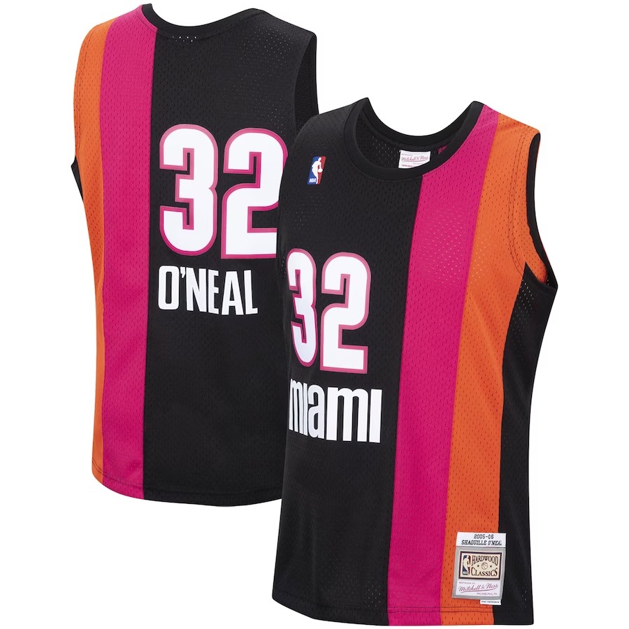 Men's Miami Heat Shaquille O'Neal Mitchell & Ness Black 2005-06 Hardwood Classics Swingman Jersey