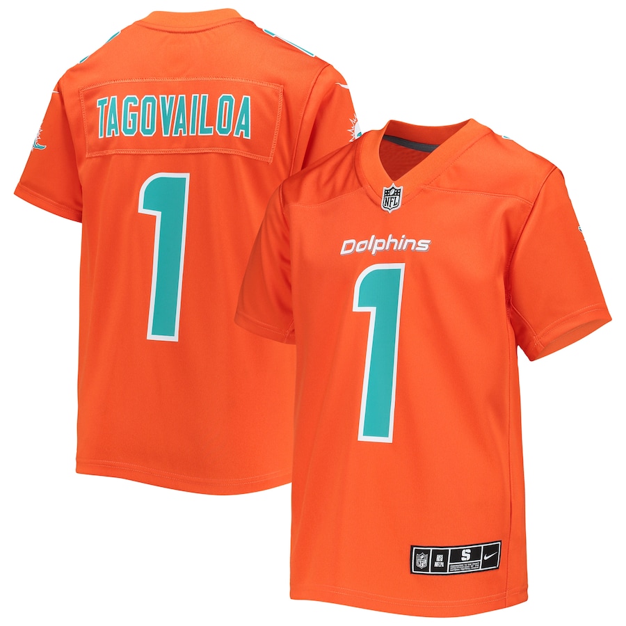 Youth Miami Dolphins Tua Tagovailoa Nike Orange Inverted Team Game Jersey