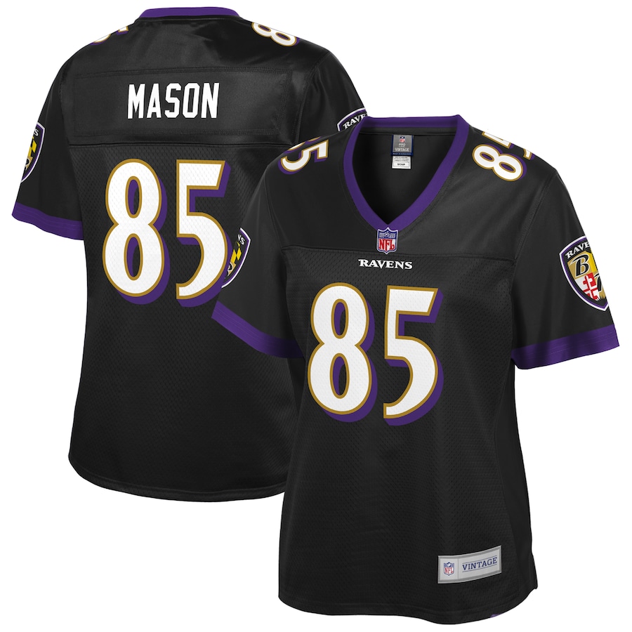 Women’s Baltimore Ravens Derrick Mason NFL Pro Line Black Retired Player Jersey