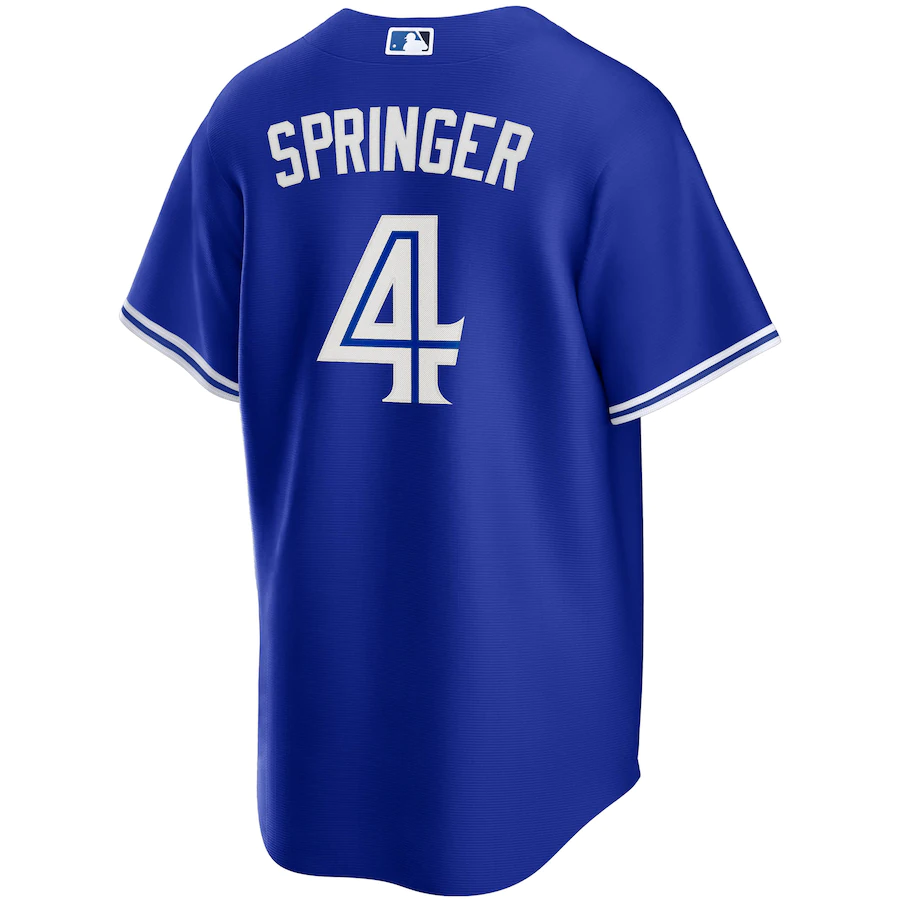 Men's Toronto Blue Jays 4 George Springer Royal Alternate Replica Player Jersey