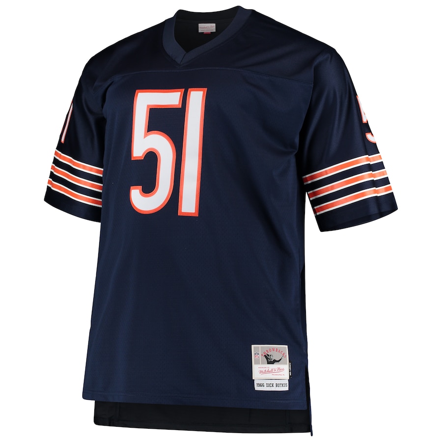 Men’s Chicago Bears Dick Butkus Mitchell & Ness Navy Big & Tall 1966 Retired Player Replica Jersey