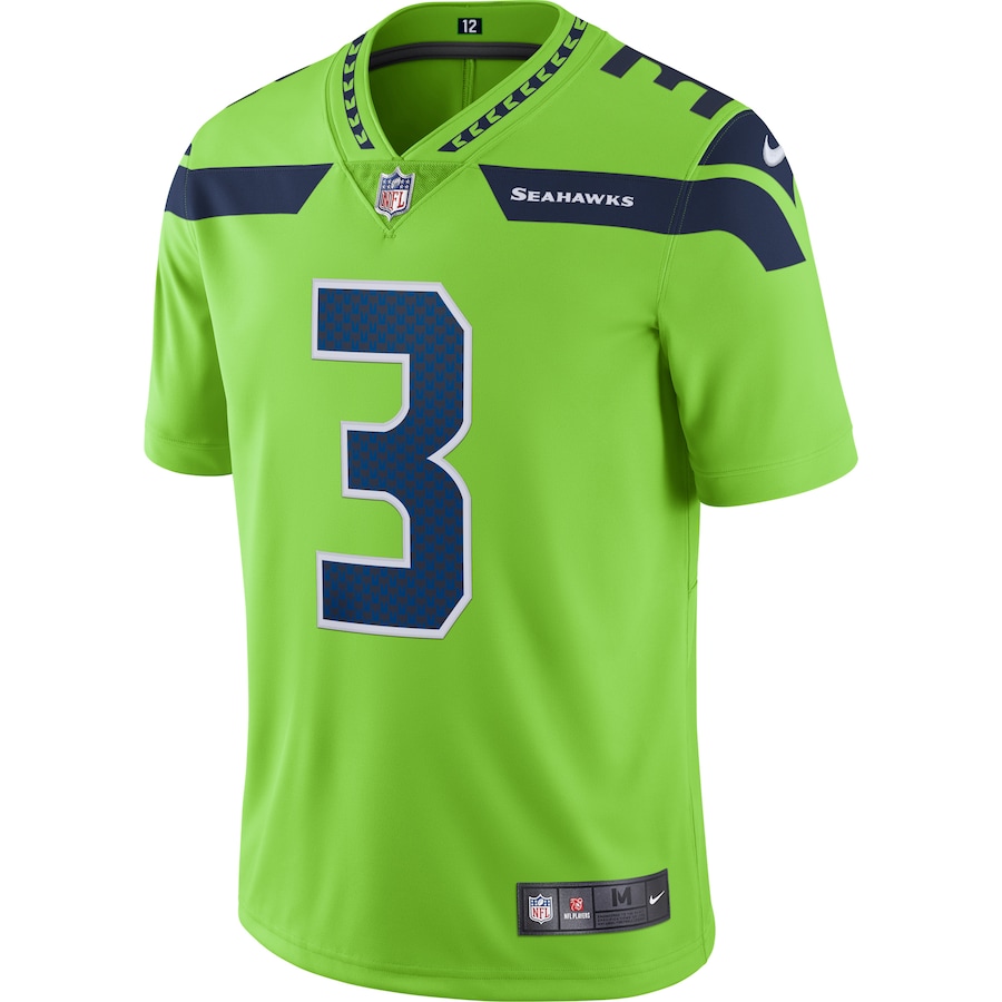 Men’s Seattle Seahawks Russell Wilson Nike Neon Green Vapor Untouchable Color Rush Limited Player Jersey