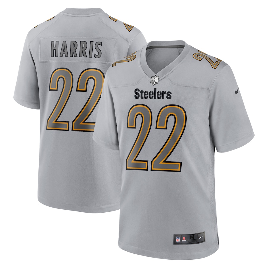 Men’s Pittsburgh Steelers Najee Harris Nike Gray Atmosphere Fashion Game Jersey