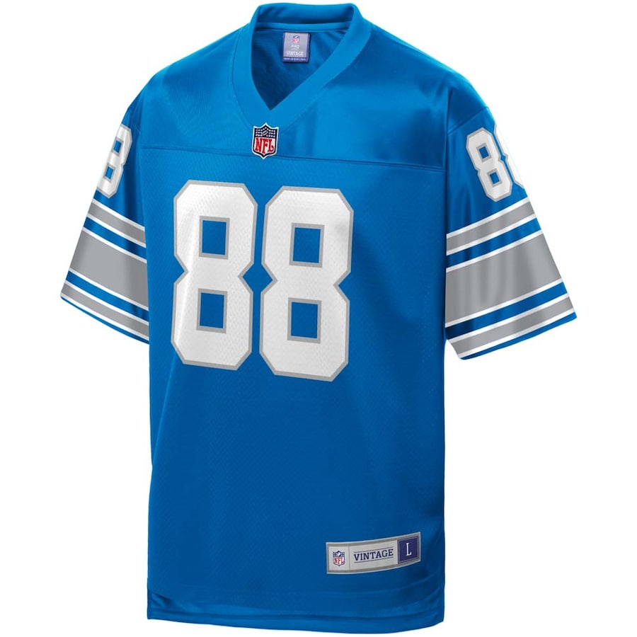 Men’s Detroit Lions Charlie Sanders NFL Pro Line Royal Replica Retired Player Jersey