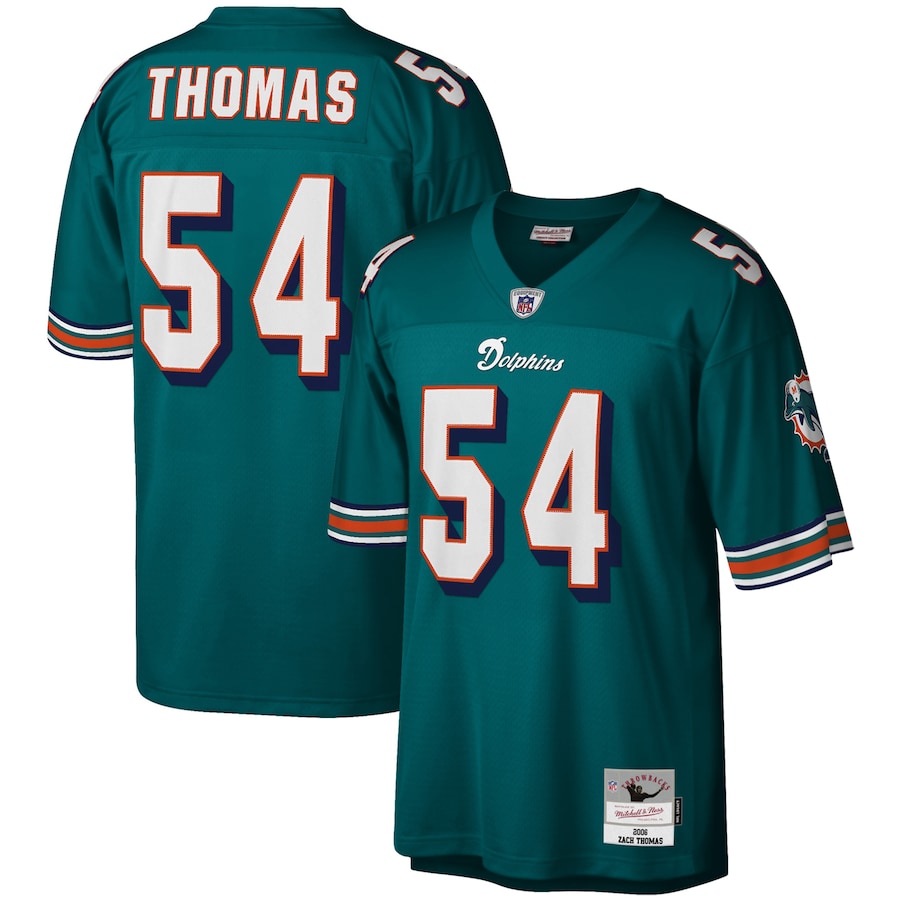 Men’s Miami Dolphins Zach Thomas Mitchell & Ness Aqua 2006 Legacy Replica Jersey