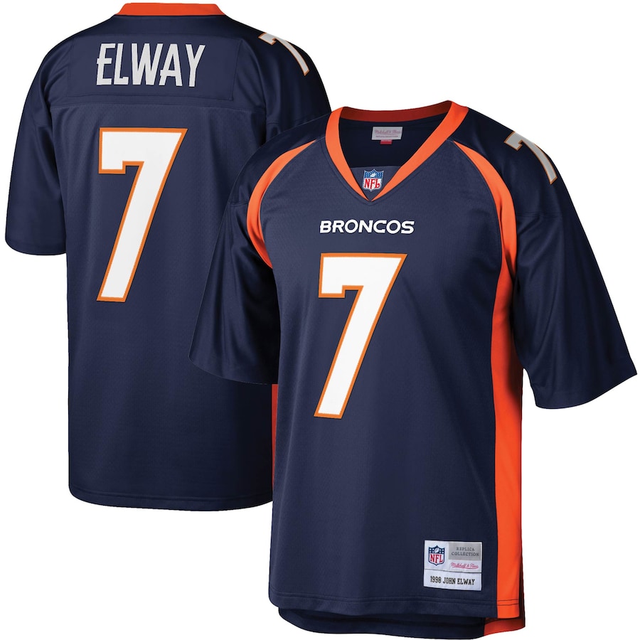 Men’s Denver Broncos John Elway Mitchell & Ness Navy Legacy Replica Jersey