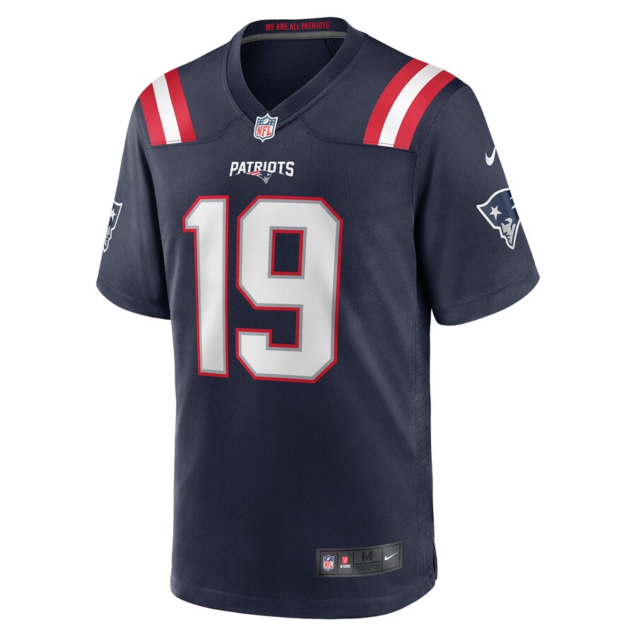 Men’s New England Patriots Malcolm Perry Nike Navy Game Player Jersey