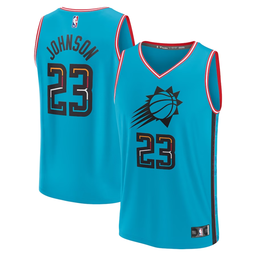 Men's Phoenix Suns Cameron Johnson Turquoise 2022/23 Fastbreak Jersey - City Edition
