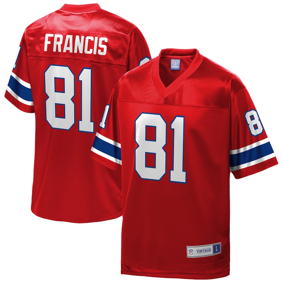 Men’s New England Patriots Russ Francis NFL Pro Line Red Retired Player Jersey