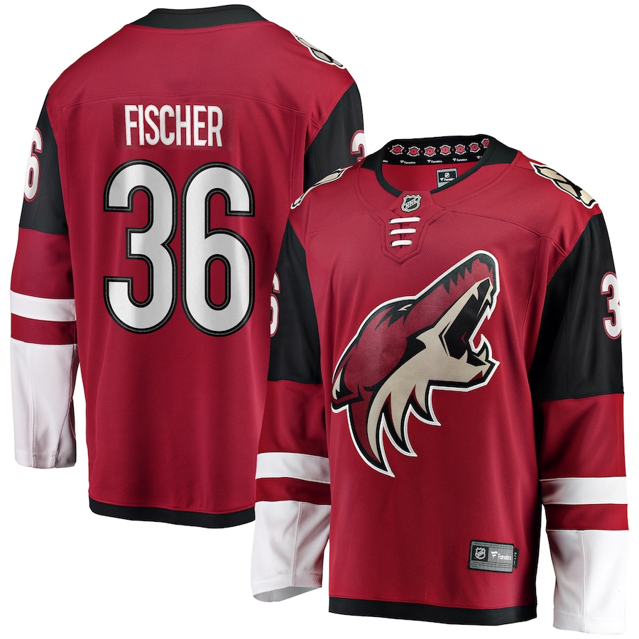 Men's Arizona Coyotes 36 Christian Fischer Fanatics Branded Garnet Breakaway Player Jersey