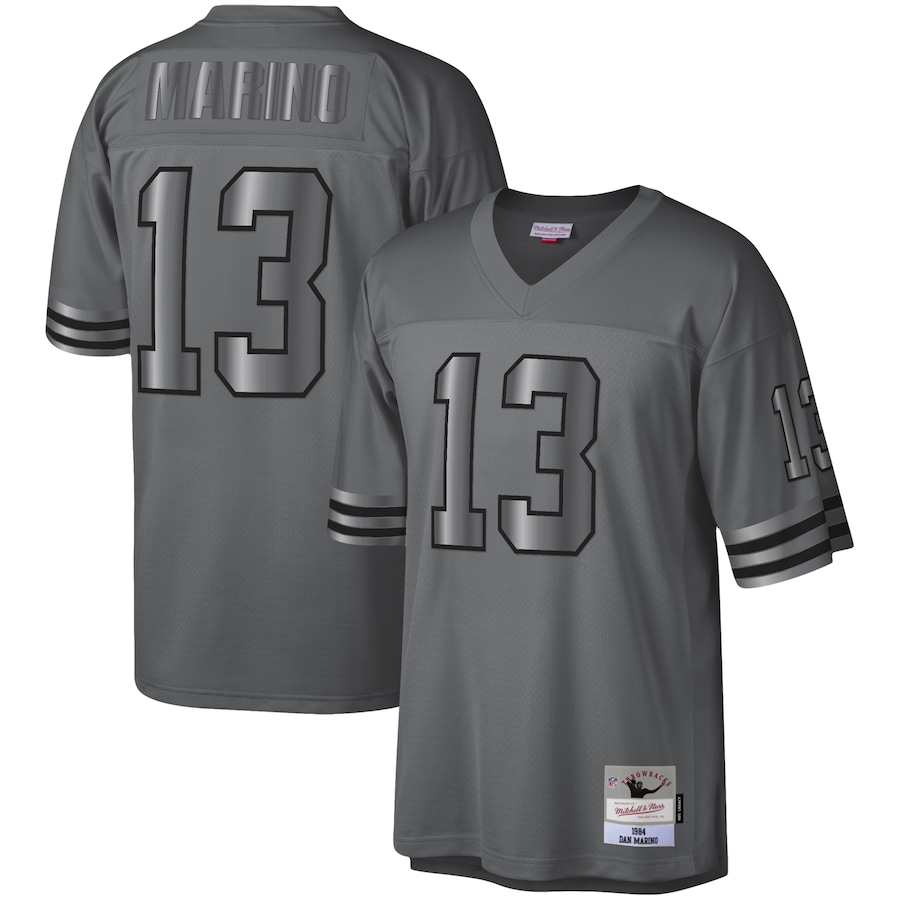 Men’s Miami Dolphins Dan Marino Mitchell & Ness Charcoal 1984 Retired Player Metal Legacy Jersey