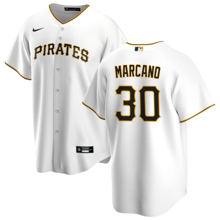 Men's Pittsburgh Pirates Tucupita Marcano White Home Replica Player Name Jersey