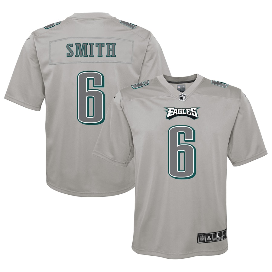 Youth Philadelphia Eagles DeVonta Smith Nike Gray Atmosphere Fashion Game Jersey
