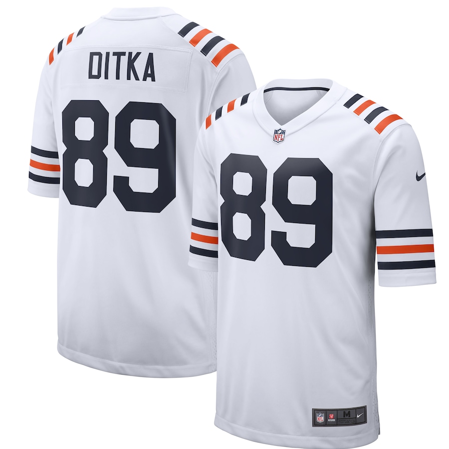 Men’s Chicago Bears Mike Ditka Nike White 2019 Alternate Classic Retired Player Game Jersey