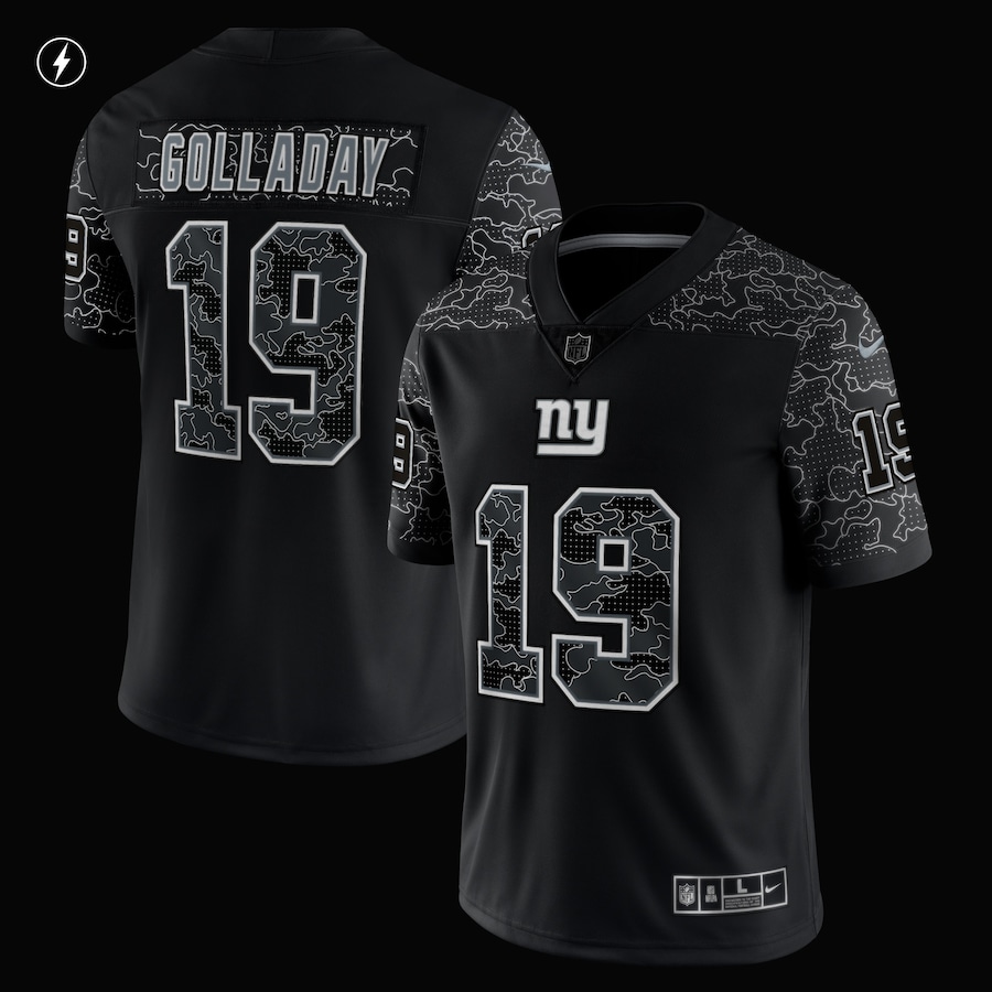 Men’s New York Giants Kenny Golladay Nike Black RFLCTV Limited Jersey