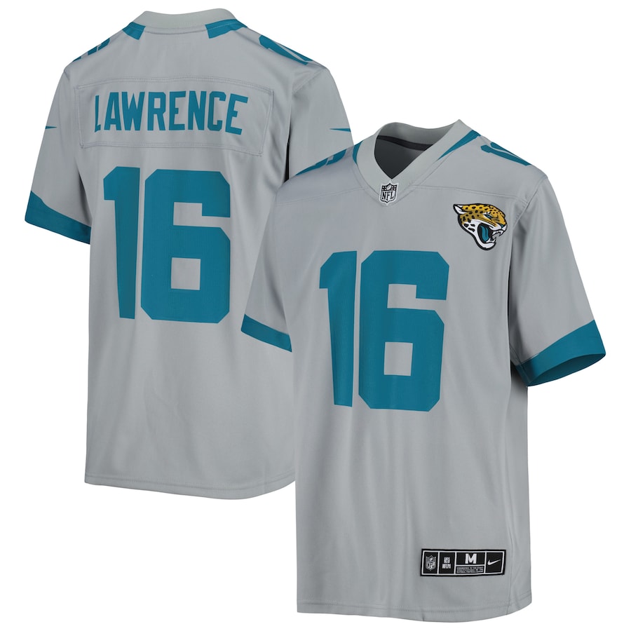 Youth Jacksonville Jaguars Trevor Lawrence Nike Silver Inverted Team Game Jersey