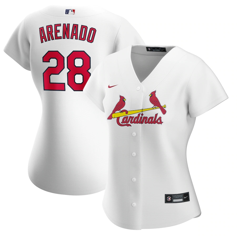 Women's St. Louis Cardinals 28 Nolan Arenado Red Alternate Replica Player Jersey
