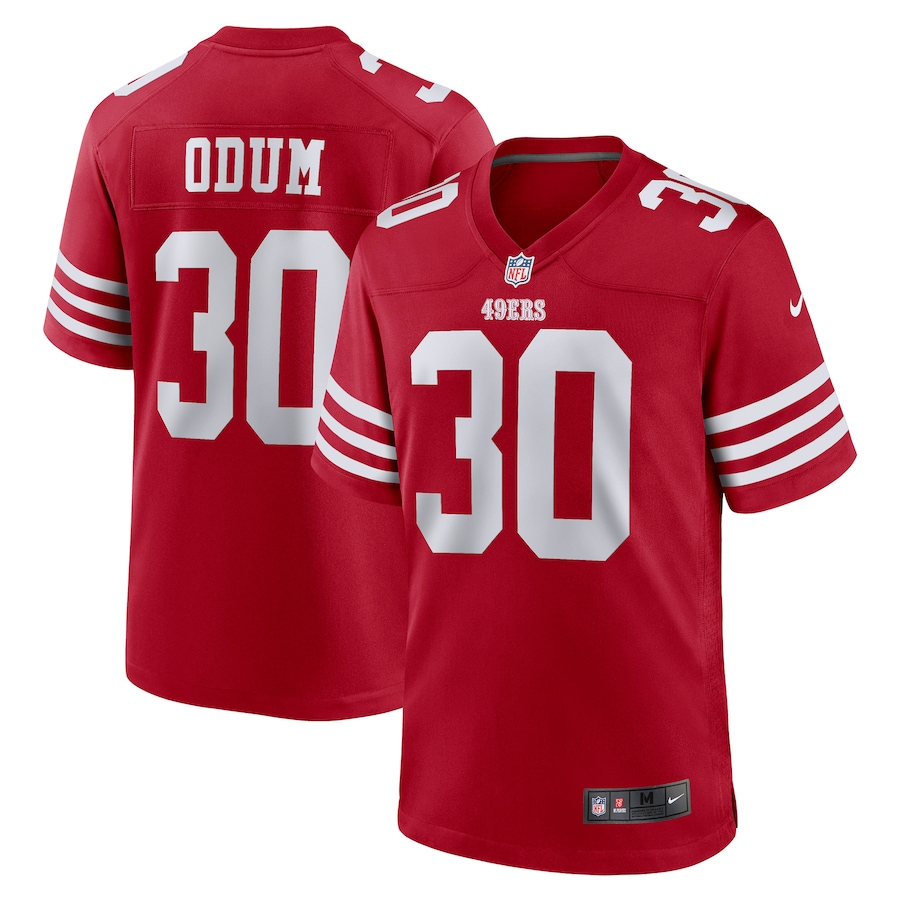 Men’s San Francisco 49ers George Odum Nike Scarlet Game Player Jersey
