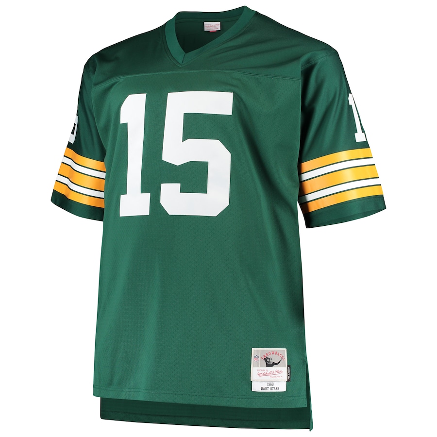 Men’s Green Bay Packers Bart Starr Mitchell & Ness Green Big & Tall 1968 Retired Player Replica Jersey