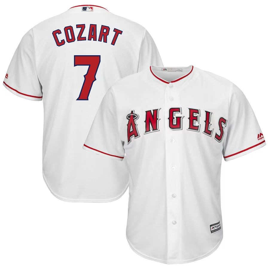 Men's Los Angeles Angels Zack Cozart White Home Cool Base Player Jersey