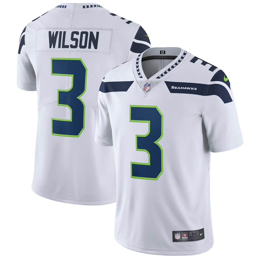 Men’s Seattle Seahawks Russell Wilson Nike White Vapor Untouchable Limited Player Jersey
