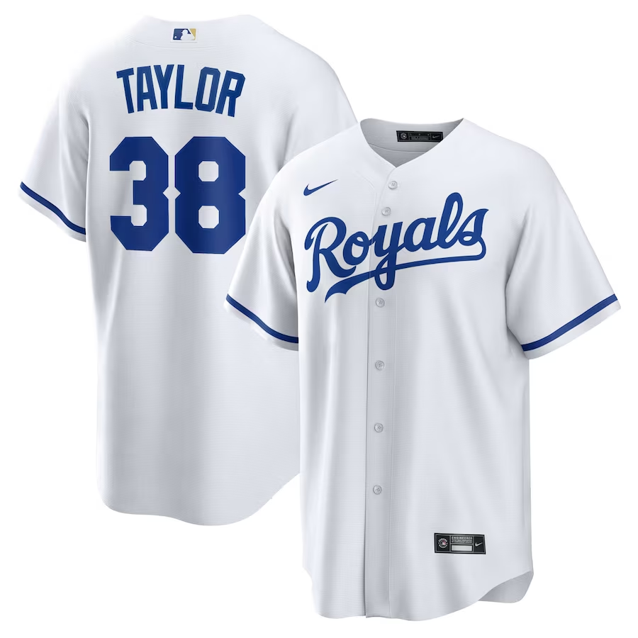 Men's Kansas City Royals Josh Taylor White Home Replica Player Jersey