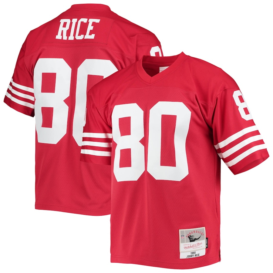 Men’s San Francisco 49ers Jerry Rice Mitchell & Ness Scarlet Legacy Replica Jersey